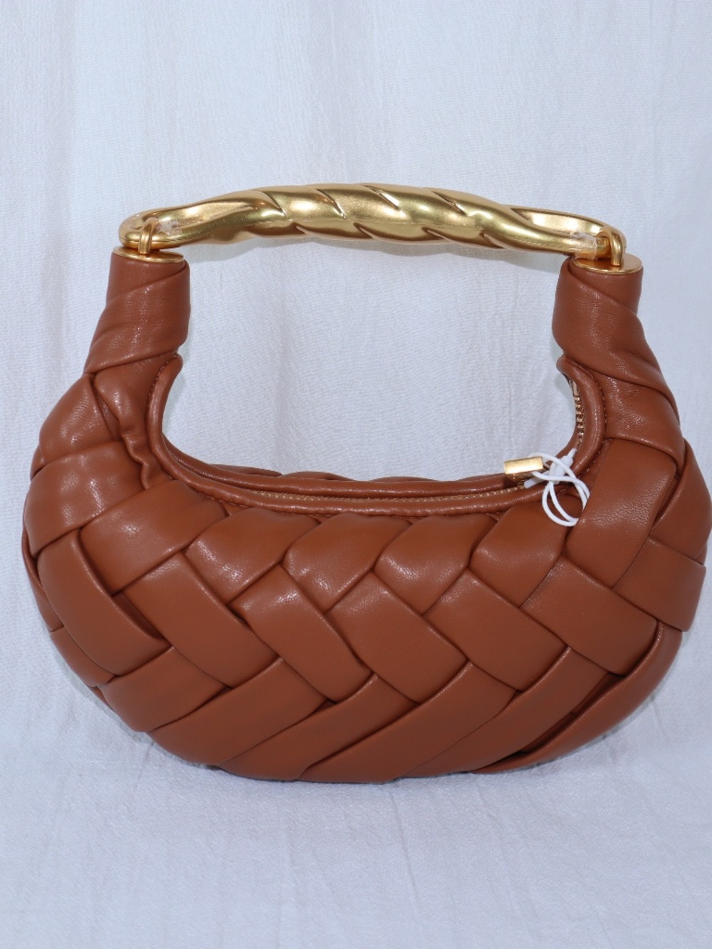 JW Pei Orla Weave Handbag Cognac with Gold Handle NWT inc. dust bag Nordstrom - Picture 2 of 8
